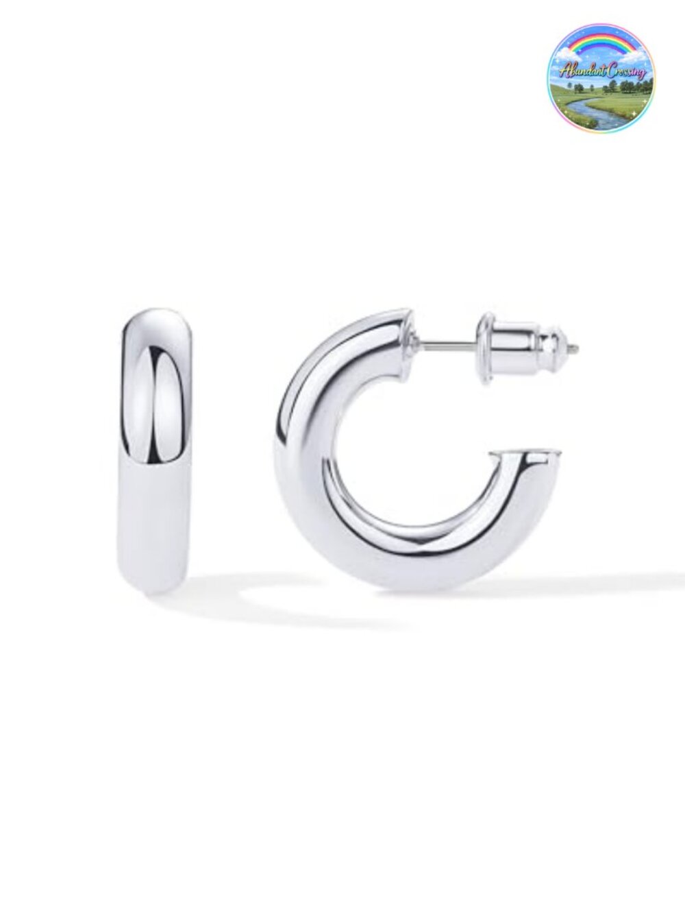Chunky Gold Plated Hoop Earrings 20mm Lightweight 14K Plated